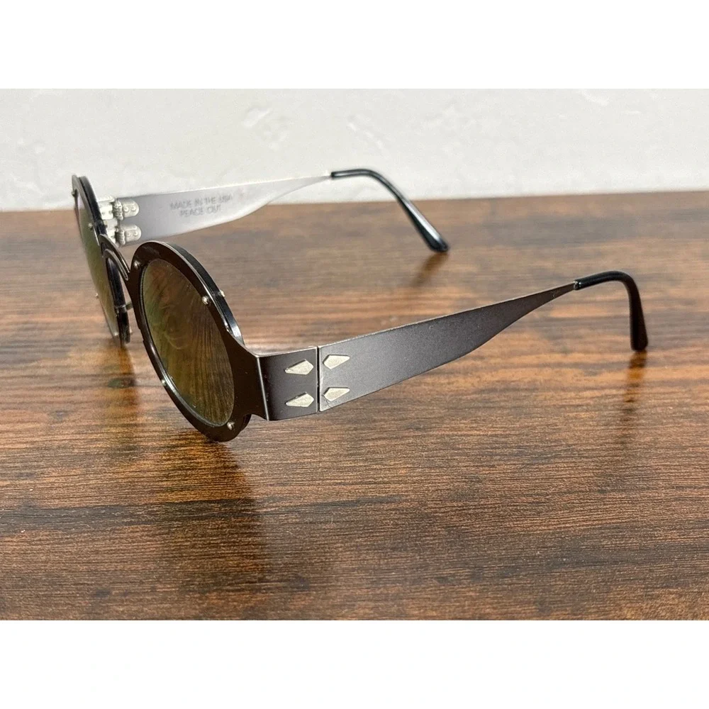 Axiis by Rodolfo Tejera Peace Out Round Matte Black Steampunk Sunglasses USA